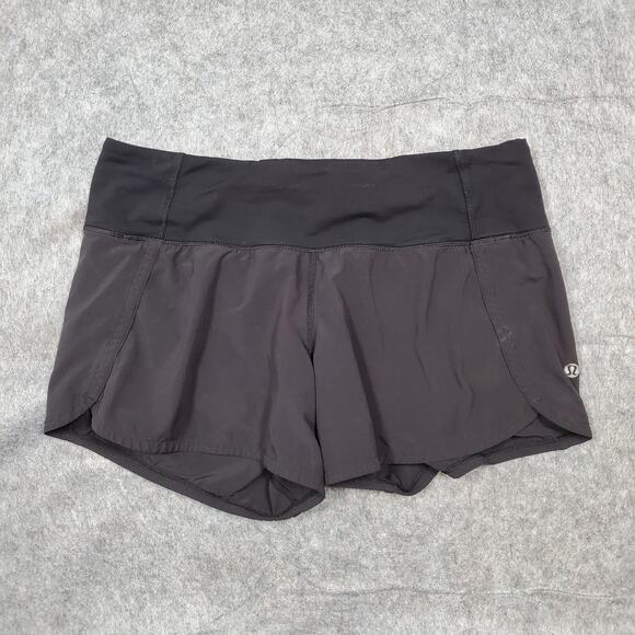 Lululemon Shorts Womens 6 Run Times 4" Black Run Athletic Gym Workout - Picture 1 of 8